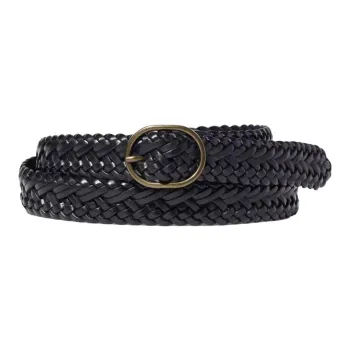 UNIQLO Woven Design, Pin Buckle Cow Leather Belts Women's Black/Chestnut Width 2.5CM