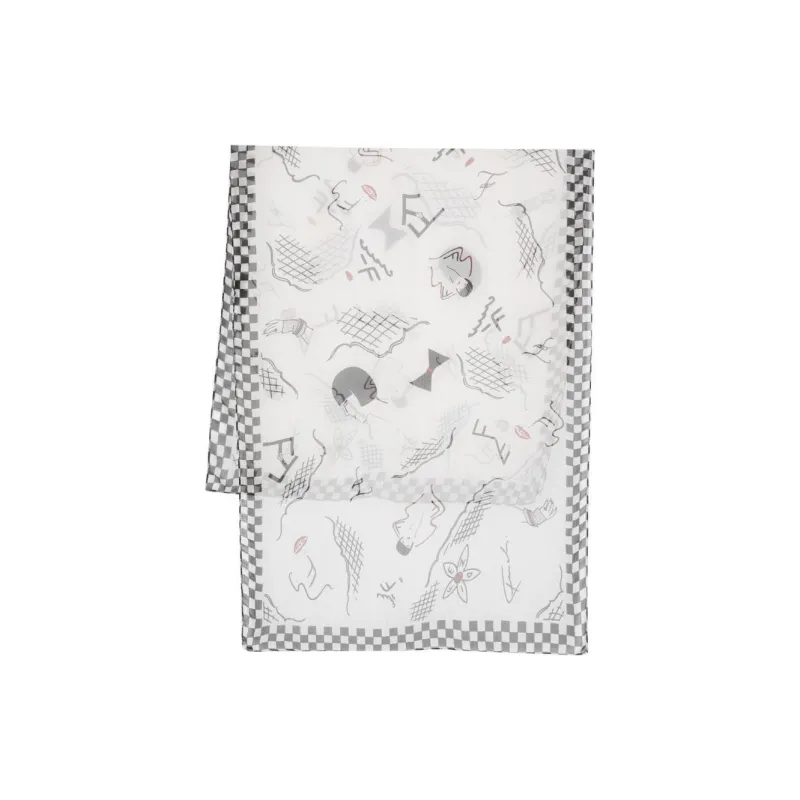 FENDI Silk Silk Scarves Women's White-0