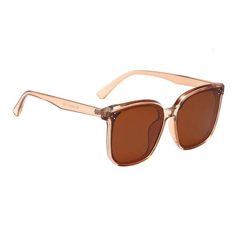 BSELEON TR90 Square Sunglasses Unisex Bright Black Transparent Grey Tea Brown Ecru-5