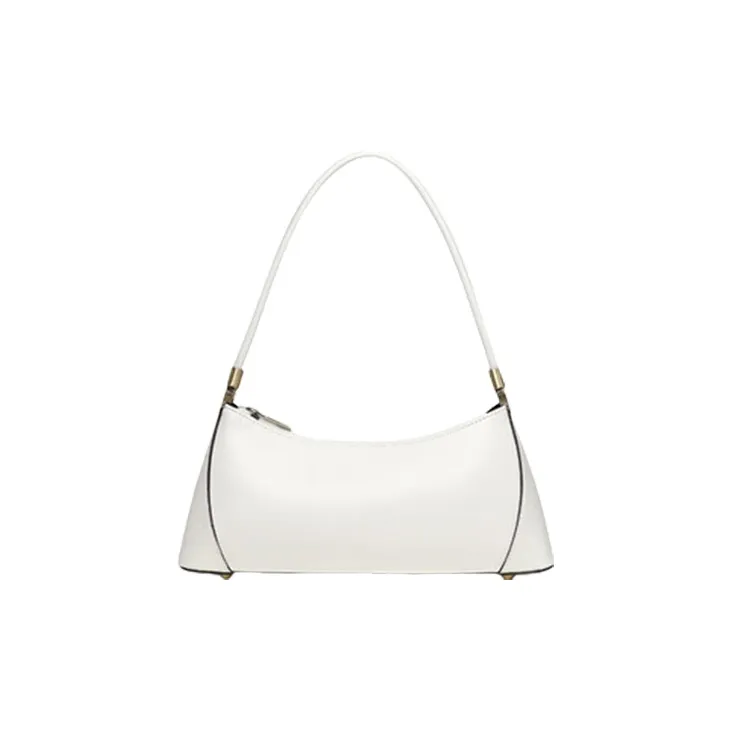 TTaG．baG Cow Leather Shoulder Bag Women's White/Caramel-0