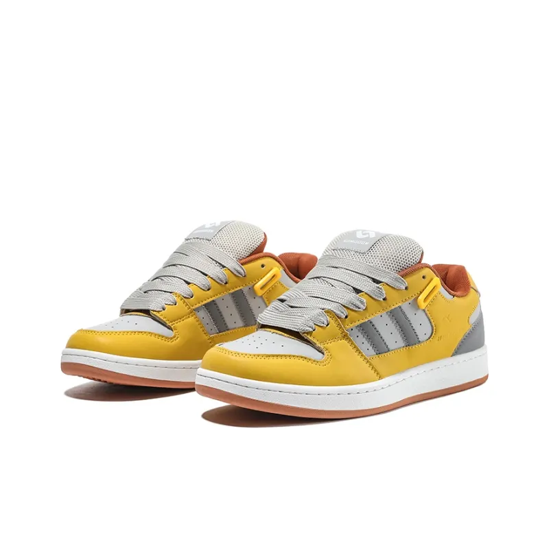 HOMDOON Coverage Wear Resistant Low Top Skateboard Shoes Unisex Orange Juice-2