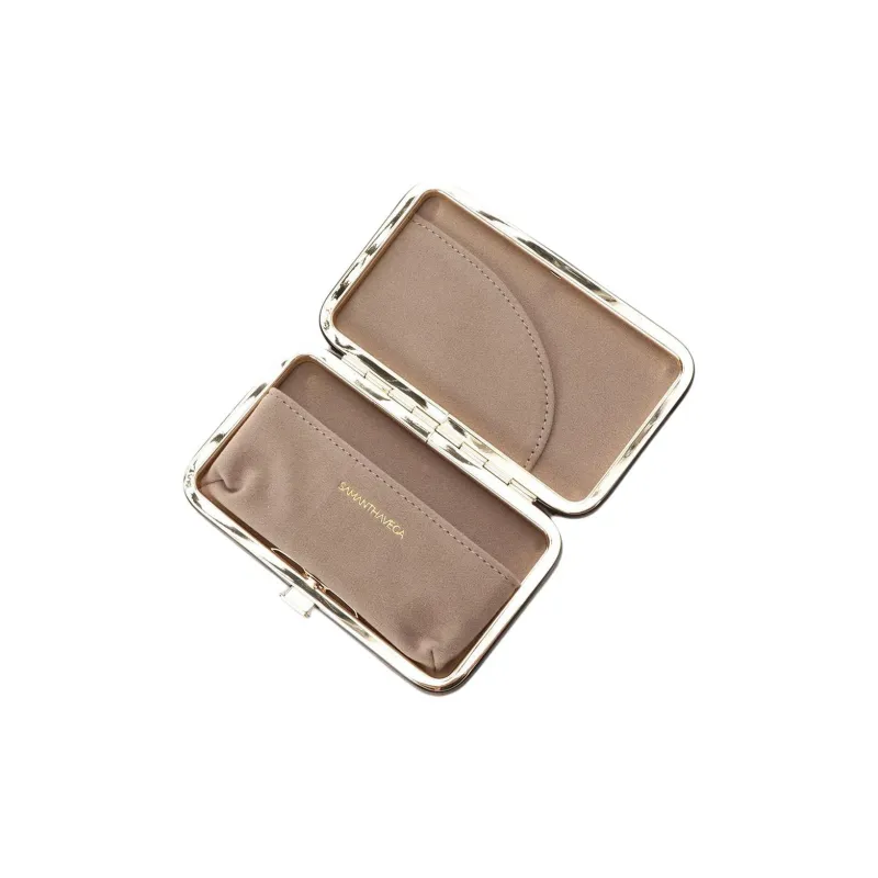 SAMANTHA THAVASA Synthetic Leather Card Holder Women's Plain Fabric Color-5