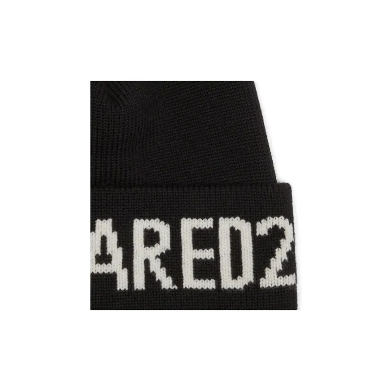 DSQUARED 2 DSQUARED 2 Logo Intarsia Beanie-2
