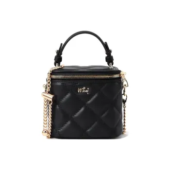 Why Cow Leather Shoulder Bag, Crossbody Bag, Handbag Mini Women's White/Black/Hyacinth Purple