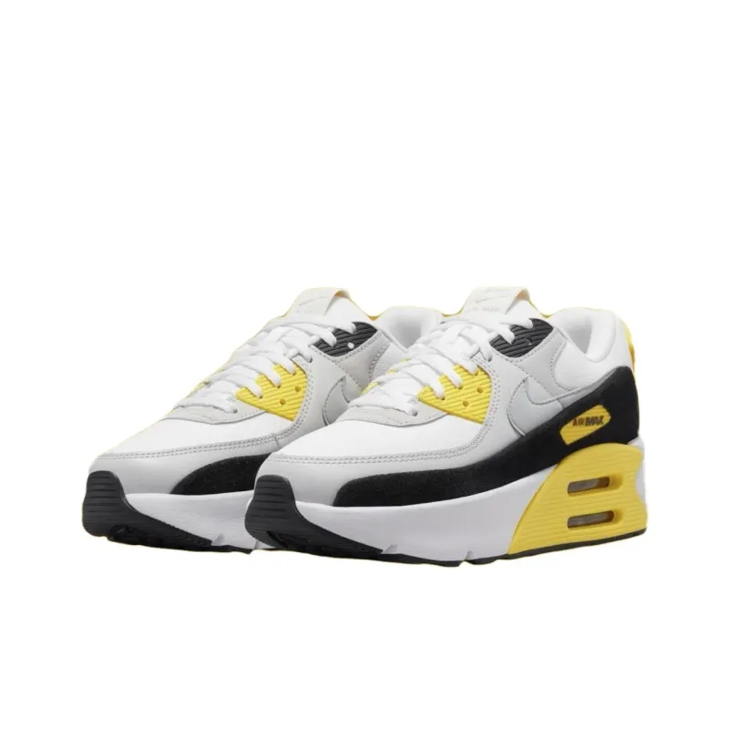 Nike Air Max 90 Anti Slip Wear Resistant Low Top Casual Shoes Women's White Yellow-2