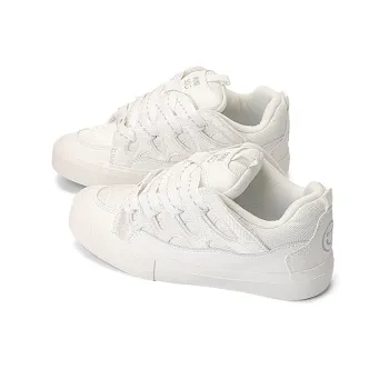 MINISO Low Top Skateboard Shoes Unisex Pearl White