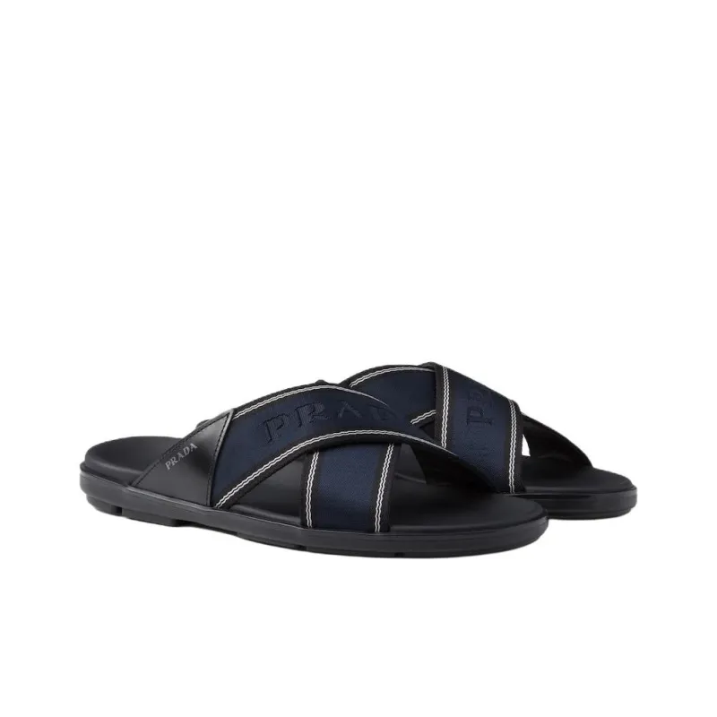 PRADA Slide Slippers Men's Navy Blue-1