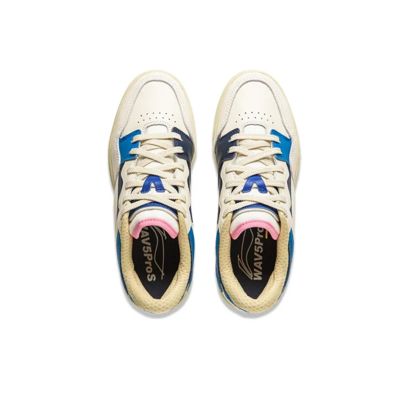 LiNing Anti-Slip Wear-Resistant Low-Top Skateboard Shoes Women's White Blue-3