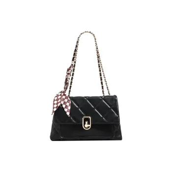 TTaG．baG Microfiber Synthetic Leather Shoulder Bag Women's Black/Red