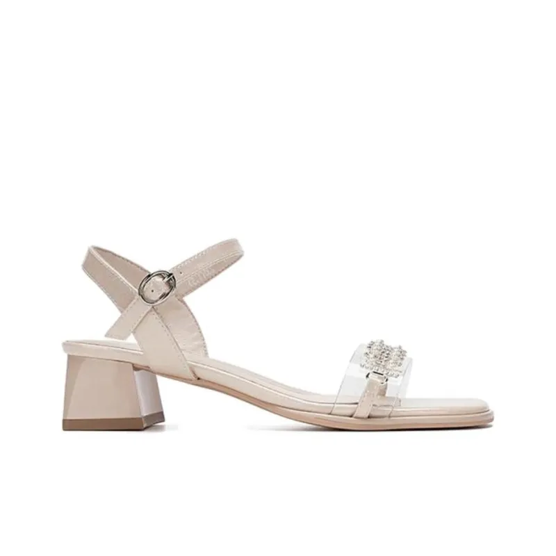 AOKANG Strap Sandals 4.2cm Women's Apricot-1