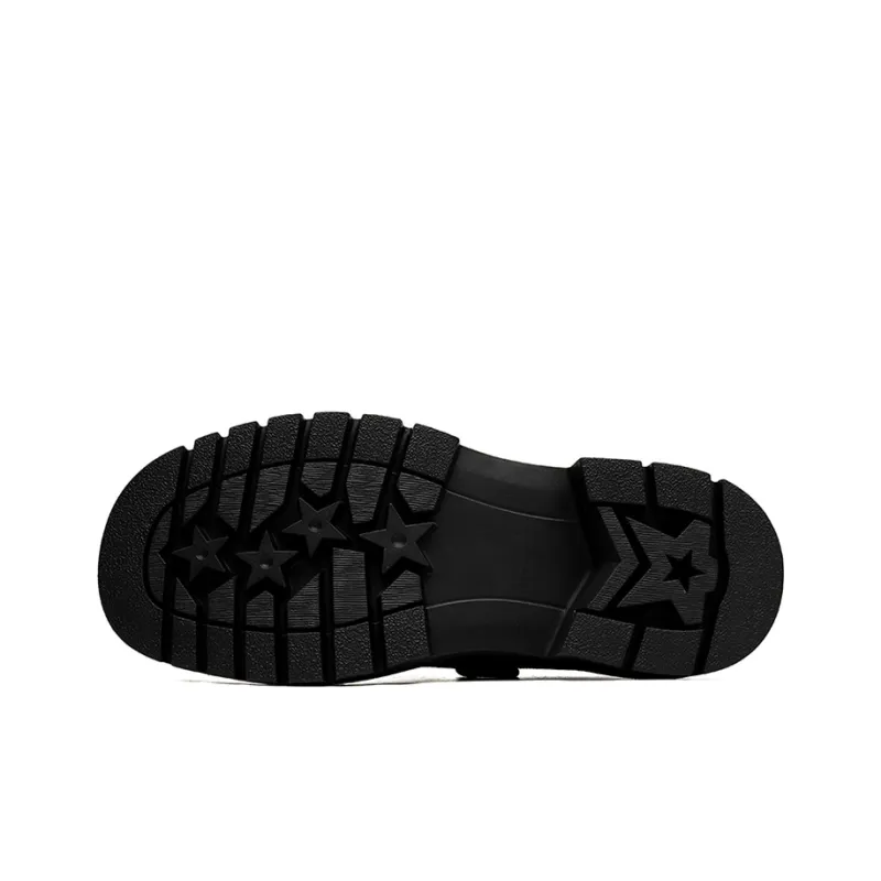 Zuogedu Versatile Trendy Sneakers & Casual Shoes Large Head Fashion Derby Shoes Men's Black-4