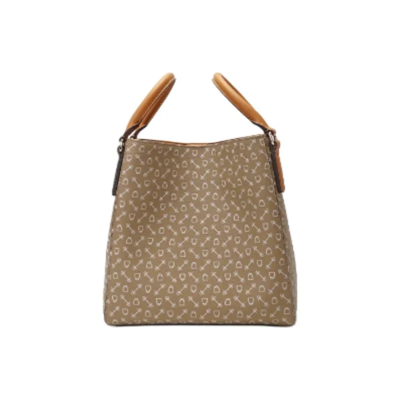 Why Artificial Leather Bucket Bag, Shoulder Bag, Crossbody Bag, Handbag Medium Size Women's Coffee/Milk Tea-9