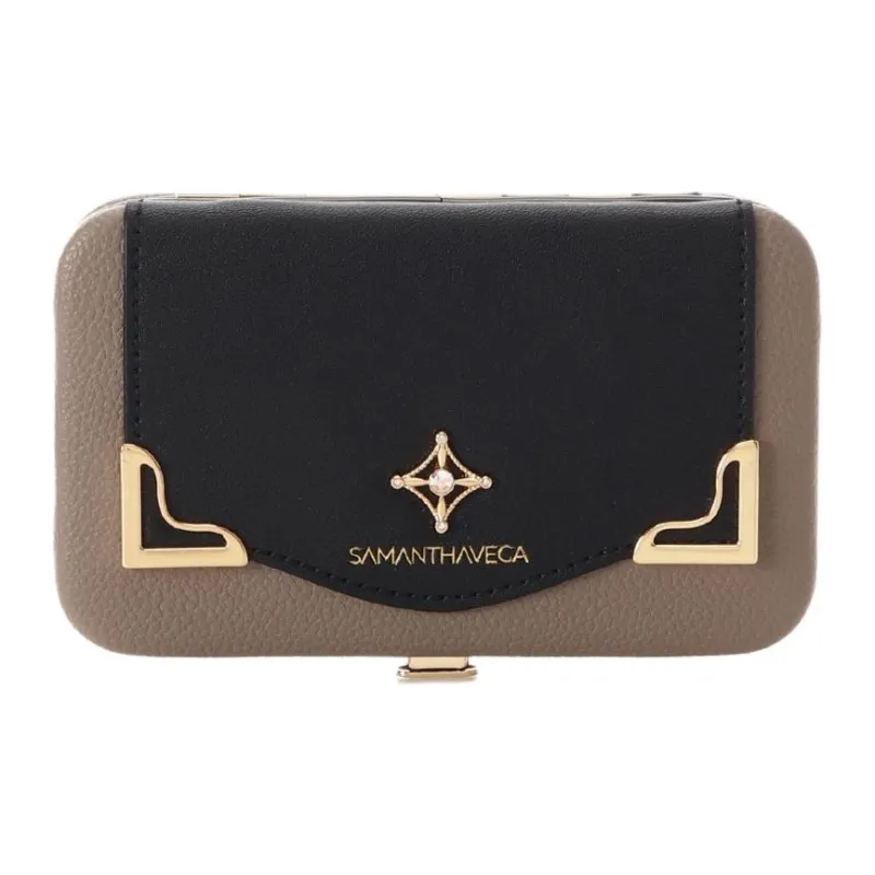 SAMANTHA THAVASA Synthetic Leather Card Holder Women's Plain Fabric Color-0