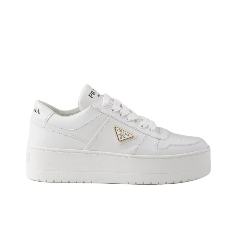 PRADA Downtown Bold Low Top Skateboard Shoes 5cm Women's White-1
