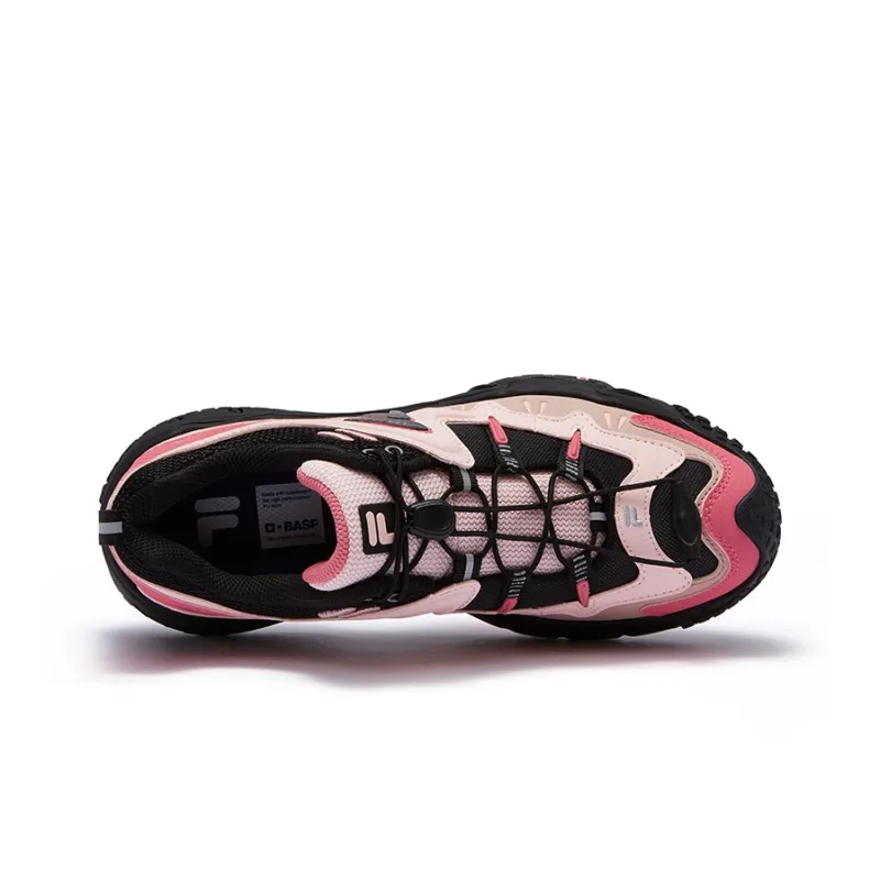 FILA FUSION KRIPTONITE Slip-Resistant Breathable Moisture-Wicking Low-Top Chunky Sneakers Women's Black Pink-2