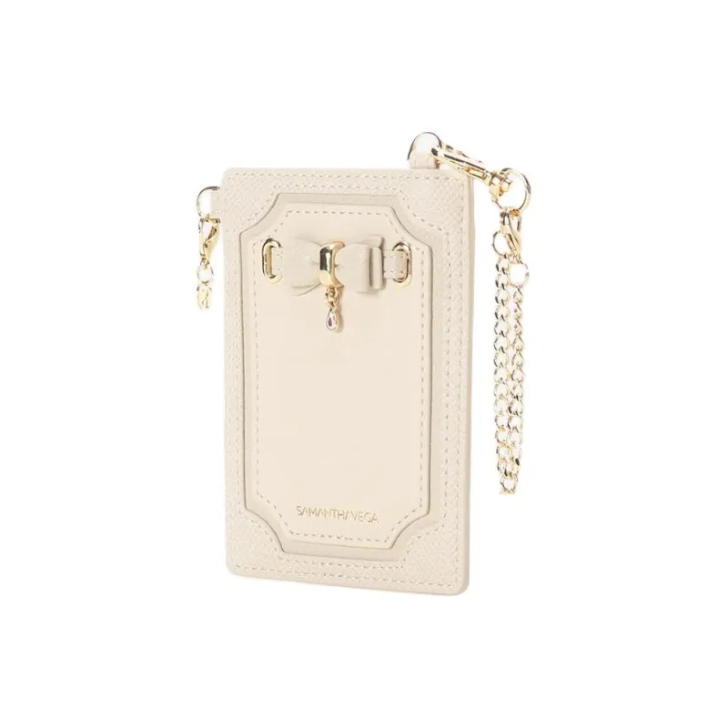 SAMANTHA THAVASA Synthetic Leather Passport Holder Women's Ecru-1