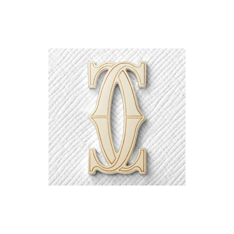 CARTIER C De Cartier Collection Textured Calfskin Wallet Mini Unisex Bright White-3