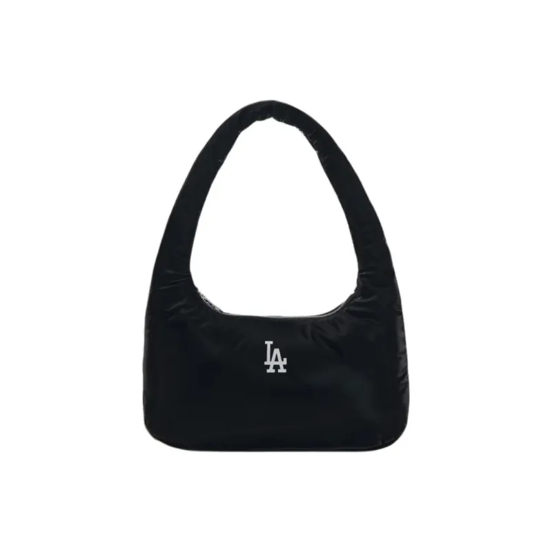 MLB Polyurethane Hobo Bag Shoulder Bag Unisex Black-0