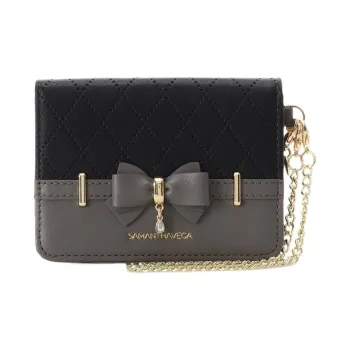 SAMANTHA THAVASA Synthetic Leather Card Holder Women's Black
