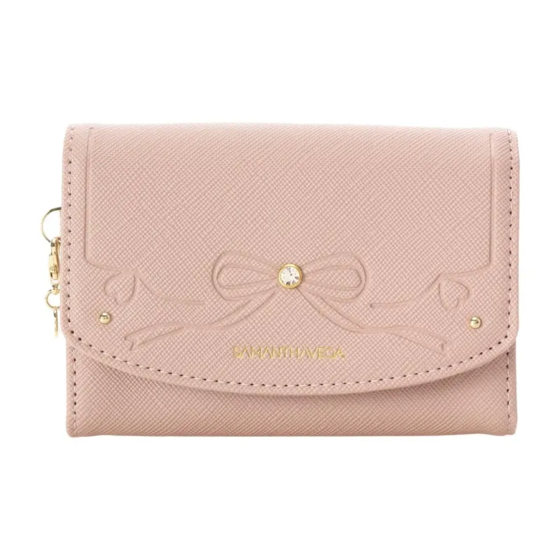 SAMANTHA THAVASA Synthetic Leather Card Holder Women's Pink-1