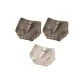 M1155-D Set-Ribbed Lace Trim-Gray+Gray+White (3 Pack)