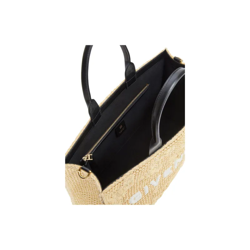 Givenchy G Tote Raffia With Viscose Tote Bag, Shopping Bag, Shoulder Bag, Handbag Medium Size Women's Natural-4