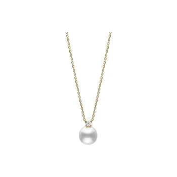 TASAKI 18K Gold Pearl Diamond Necklaces Unisex Gold