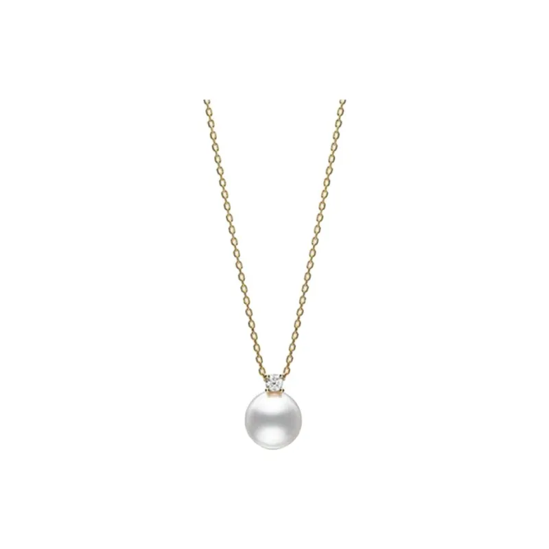 TASAKI 18K Gold Pearl Diamond Necklaces Unisex Gold-0