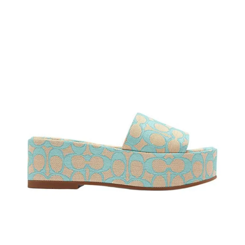 COACH Slide Slippers 5.5cm Women's Blue-1