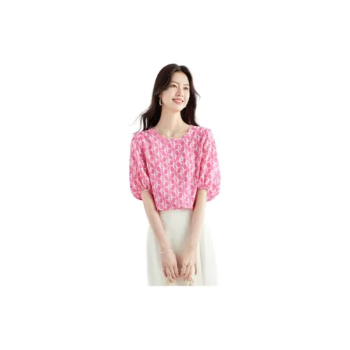 CARBAMMI Chiffon Shirts Women's Pink