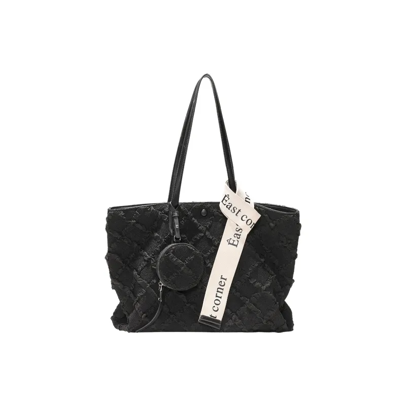 TTaG．baG Microfiber Synthetic Leather Tote Bag, Shopping Bag, Handbag, Shoulder Bag Women's White/Black-6