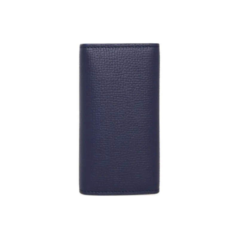 LOEWE Anagram Pebble Texture Calfskin Key Pouch Women's Dark Blue-1