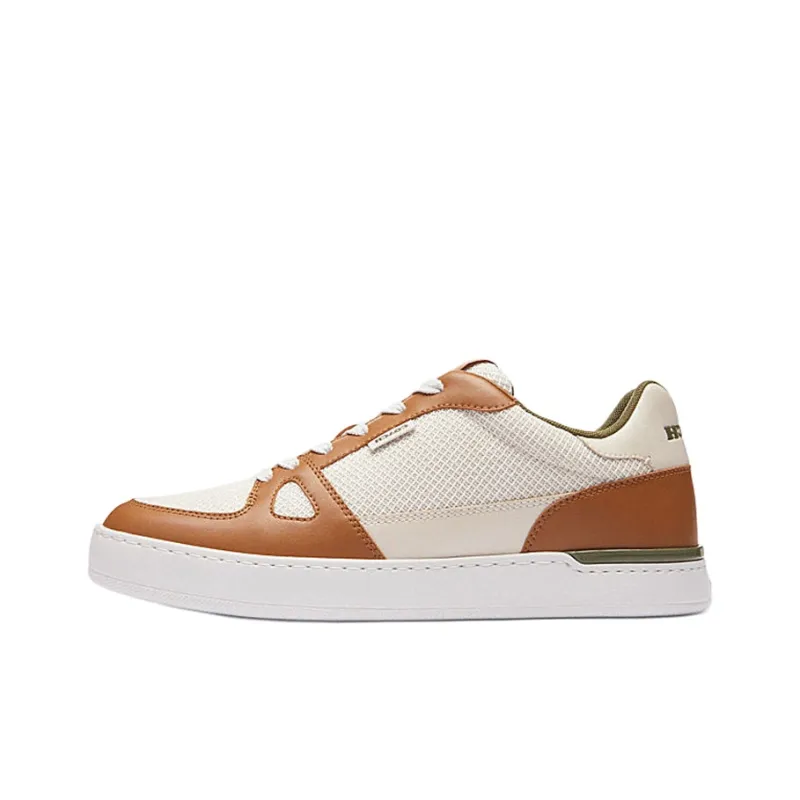 COACH Clip Low Top Skateboard Shoes Men's Brown-0