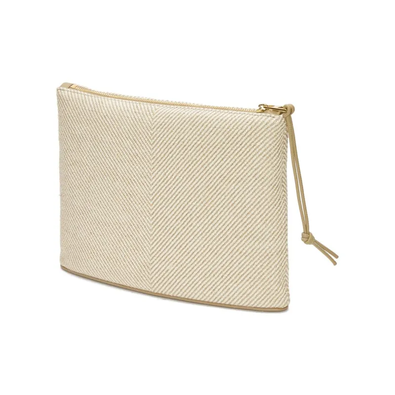 LOEWE Jacquard With Calfskin Clutch Women's Natural Color-1