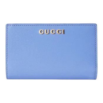 GUCCI Leather Wallet Women's Light Purple