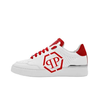 PHILIPP PLEIN Hexagon Low Top Skateboard Shoes Men's Red