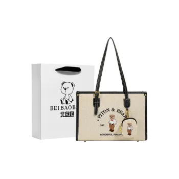 North Pack Fabric Tote Bag, Shopping Bag, Handbag, Shoulder Bag Women's Ecru/Khaki