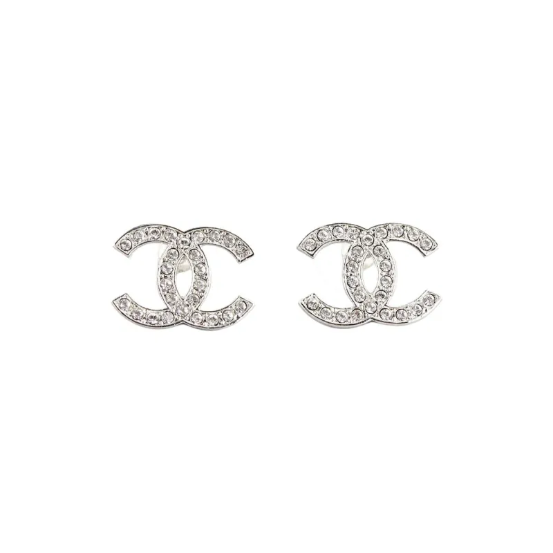 CHANEL Cubic Zirconia Earrings Unisex-0