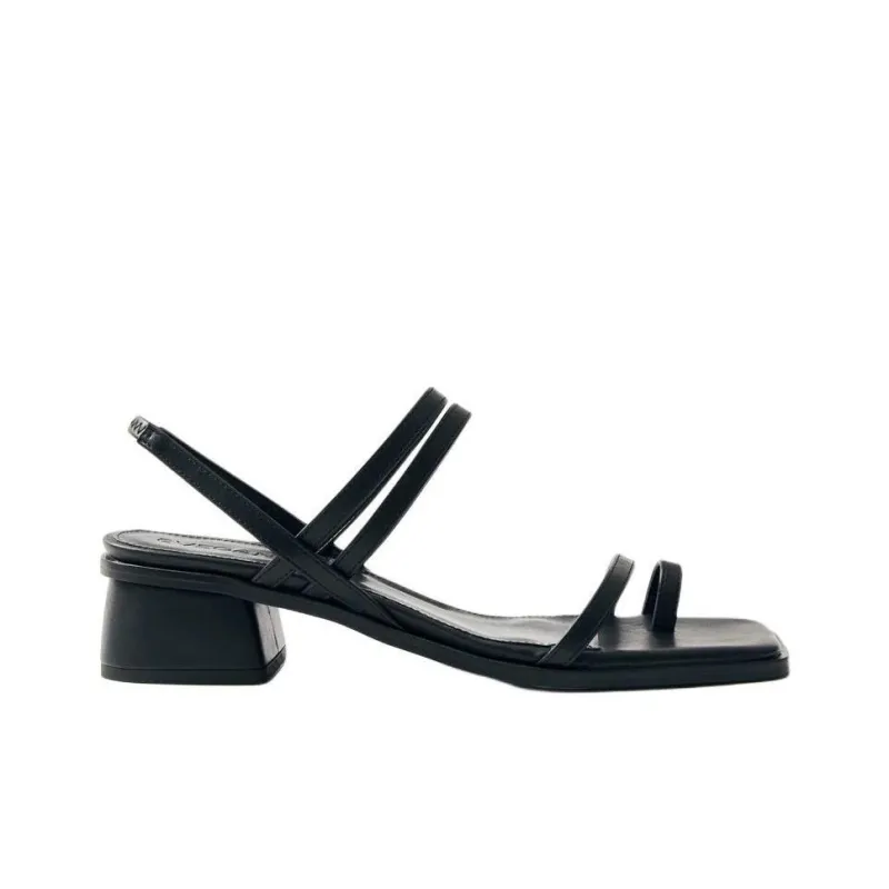 ALOHAS Marlowe Black Strap Sandals 5cm Women's Black-1