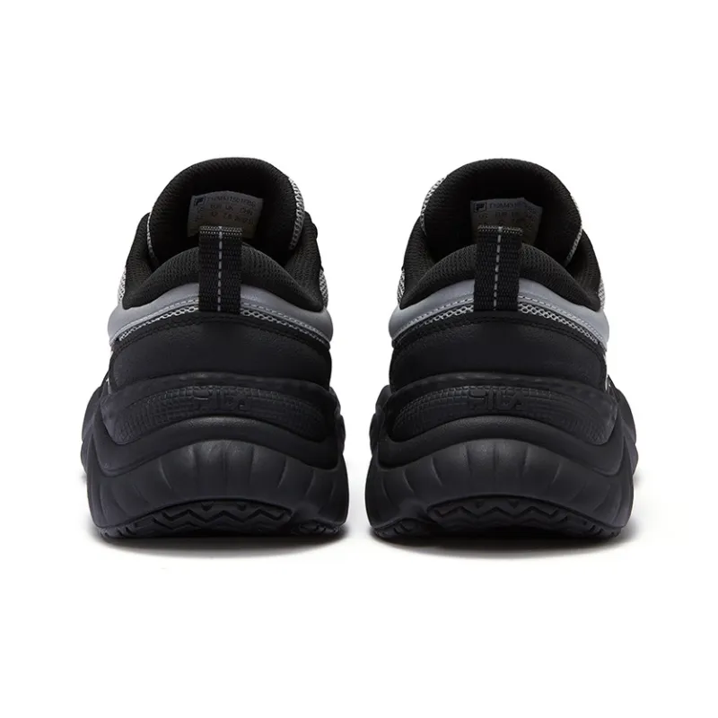 FILA FUSION Conch D Anti Slip And Wear Resistant Breathable Low Top Chunky Sneakers Men's Black Gray-3