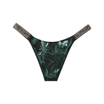 Victoria's Secret VERY SEXY Underpants Women's 1 Pack Dark Green Palm Print