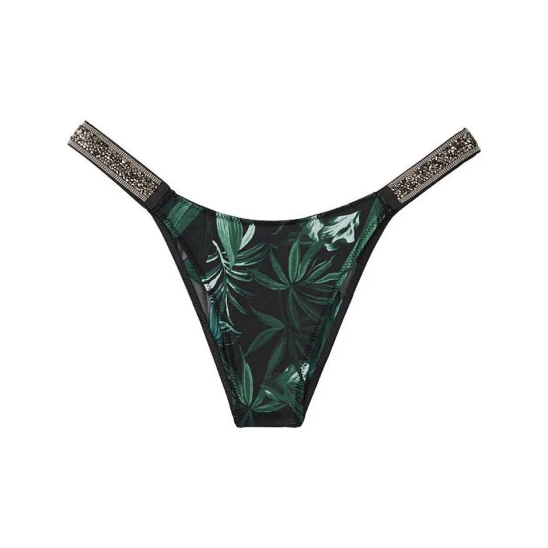 Victoria's Secret VERY SEXY Underpants Women's 1 Pack Dark Green Palm Print-0
