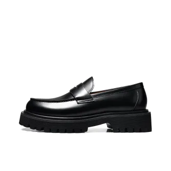 THOM WILLS Business Versatile Calfskin Penny Loafers Casual Shoes Approx. 4.8cm Men's Black