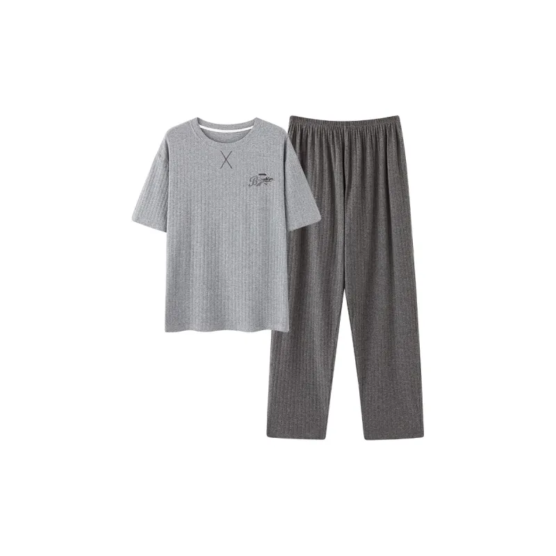 Mulong Family Pajama Set Men's Light Heather Gray-0