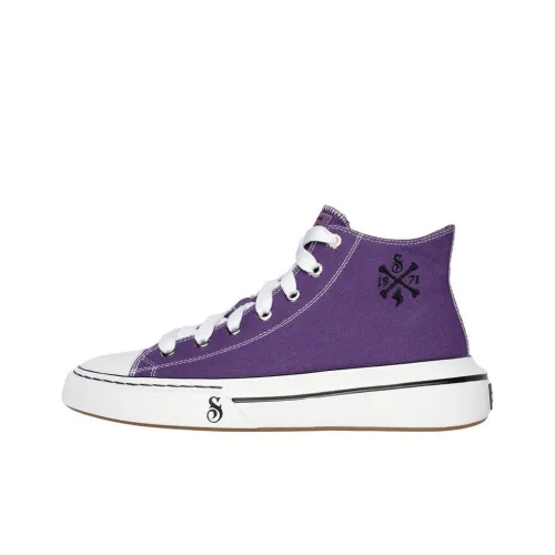 Skechers SNOOP Canvas Shoes Men High-Top Purple