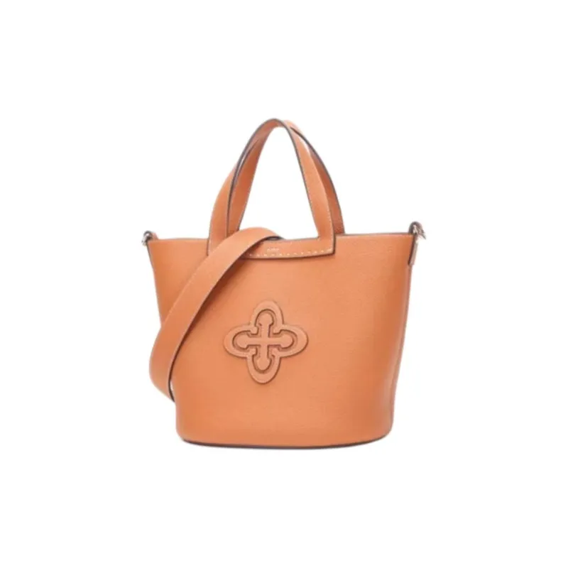Why Cow Leather One Shoulder Handbags Medium Size Women's Pink/Beige/Caramel-14