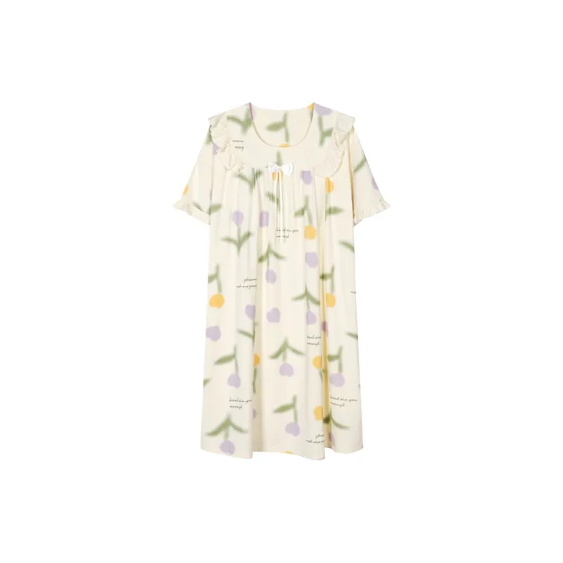 H YXIANG Nightgown Women's Apricot-0