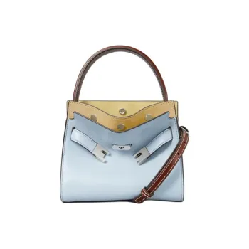 TORY BURCH Nappa Leather Suede Handbag Shoulder Bag Crossbody Bag Women's Misty Blue