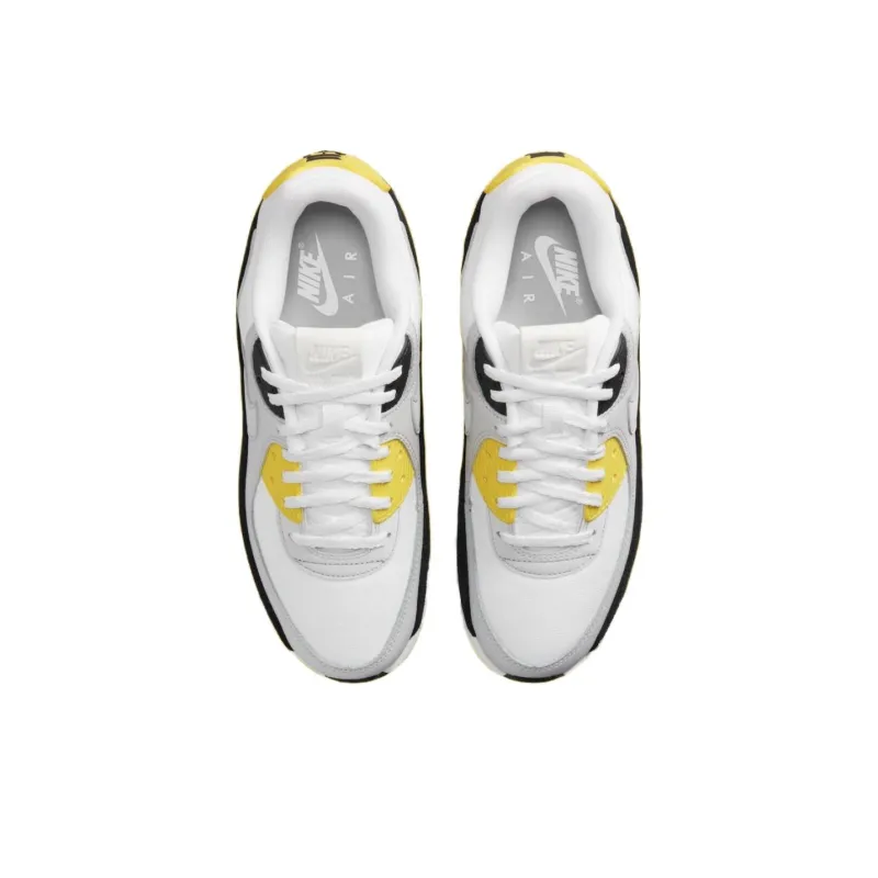 Nike Air Max 90 Anti Slip Wear Resistant Low Top Casual Shoes Women's White Yellow-3
