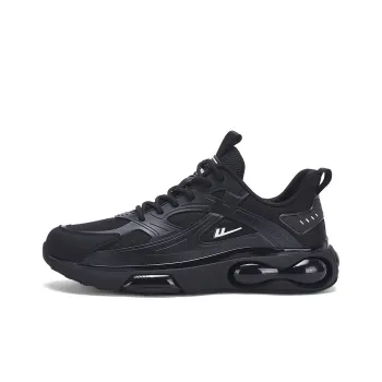 Warrior Cushioning Lightweight Height Increasing Low Top Casual Running Shoes Men's Black White
